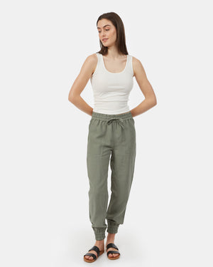 Green Women's Tencel Linen Pant