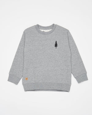 Gray Kids Tree Embrodiery Sweatshirt