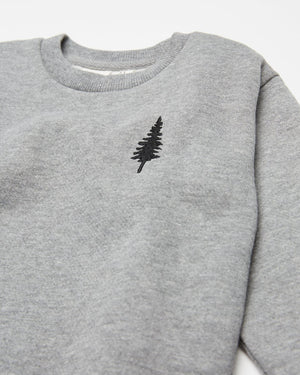 Gray Kids Tree Embrodiery Sweatshirt