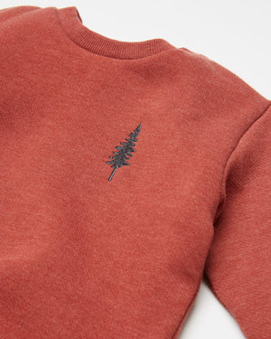 Red,Gray Kids Tree Embrodiery Sweatshirt