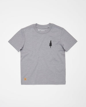 Gray Kids Tree Embroidery Graphic Tee