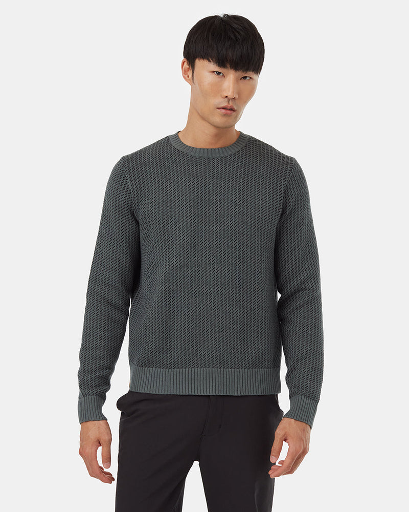 Mens_Green_Black_Crewneck_Sweater