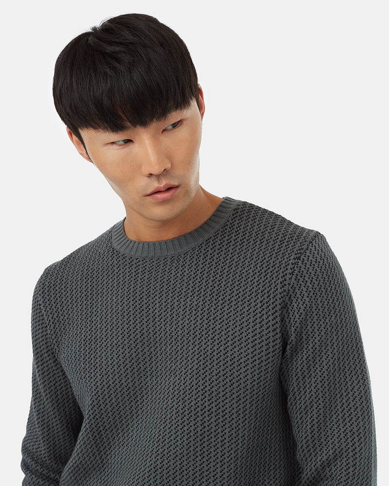 Mens_Green_Black_Crewneck_Sweater