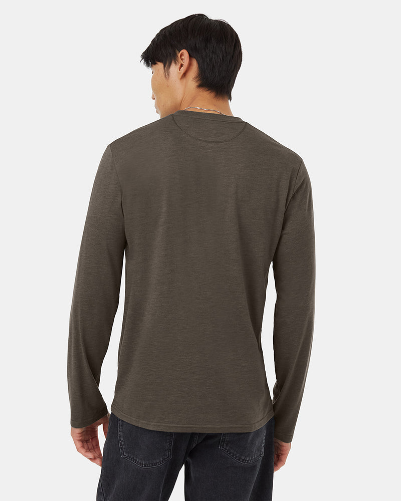 Green Mens Long Sleeve Crew Neck T-shirt-