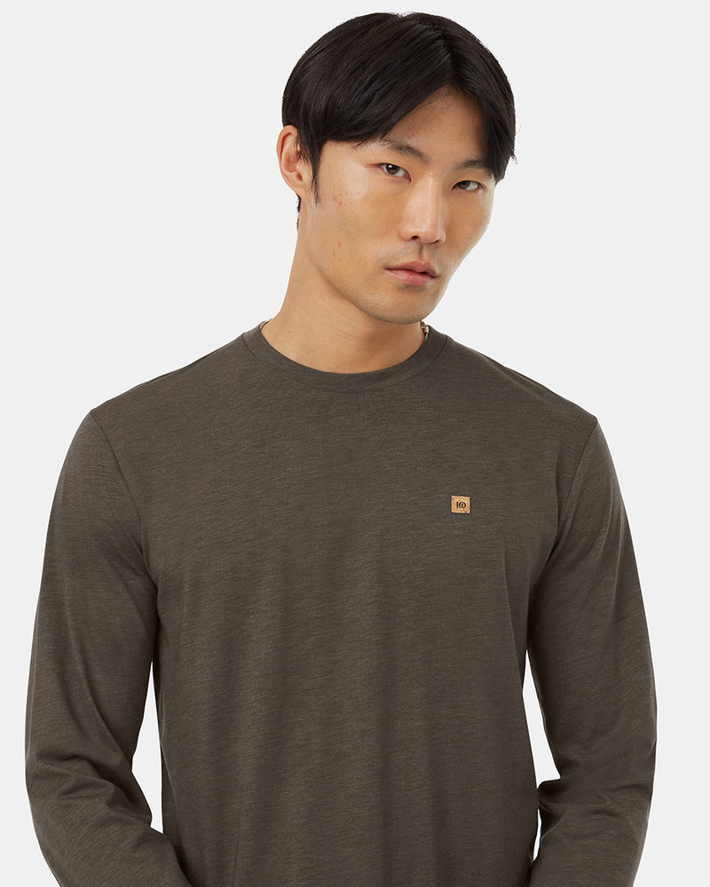 Green Mens Long Sleeve Crew Neck T-shirt-