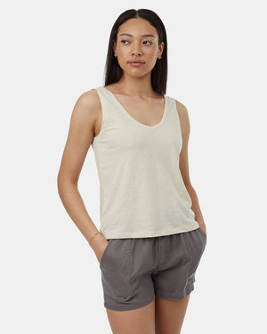 Oatmeal-Womens-Hemp-V-Neck-Tank-Top