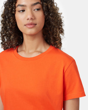 Orange Organic Cotton Crew Neck T-Shirt