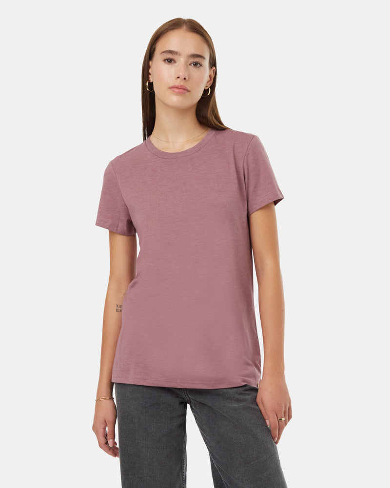 Purple-Recycled-Polyester-Crew-Neck-T-Shirt