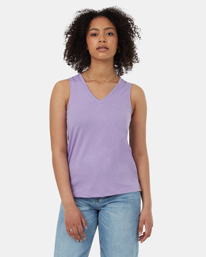 Purple-Womens-Recycled-V-Neck-Tank-Top