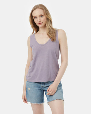 Purple Women's Hemp V Neck Tank Top