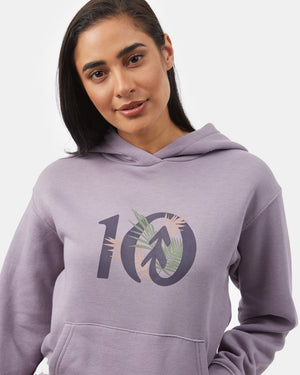 Purple Women's Tropical Graphic Pullover