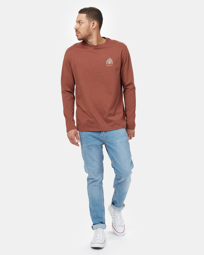 Red Organic Cotton Oversized Long Sleeve Top