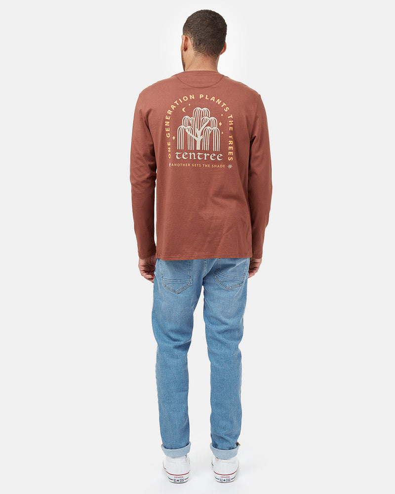 Red Organic Cotton Oversized Long Sleeve Top