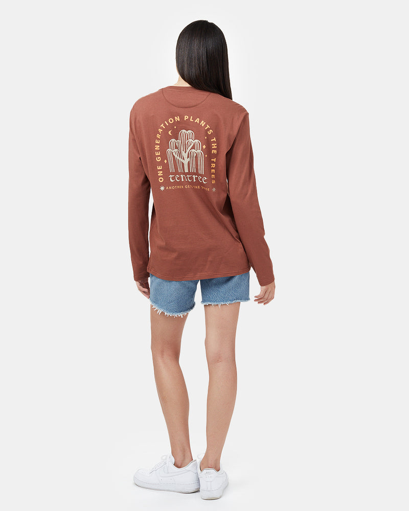 Red Organic Cotton Oversized Long Sleeve Top