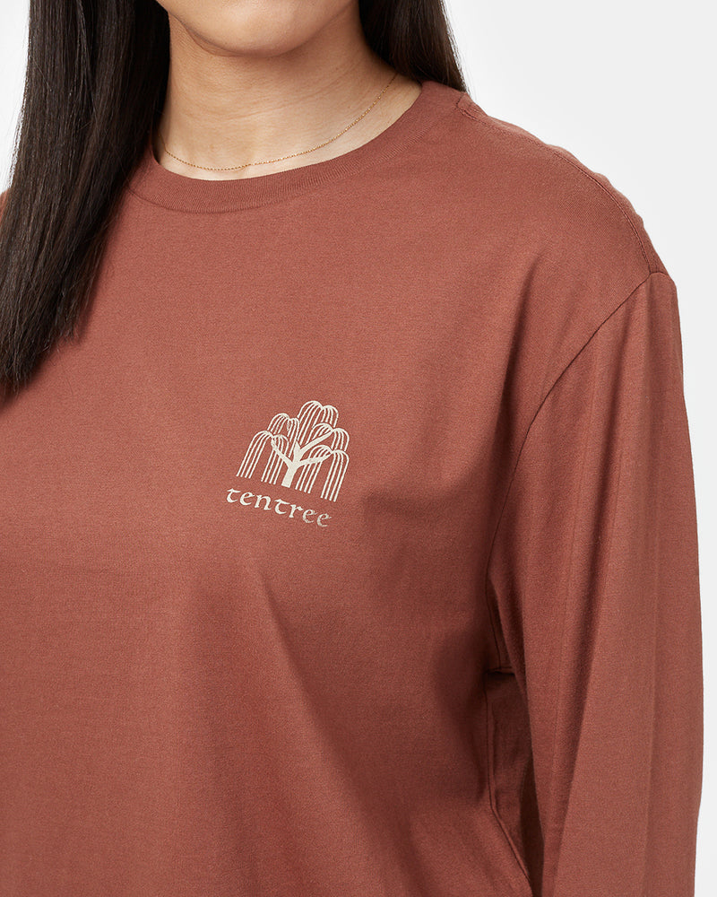 Red Organic Cotton Oversized Long Sleeve Top