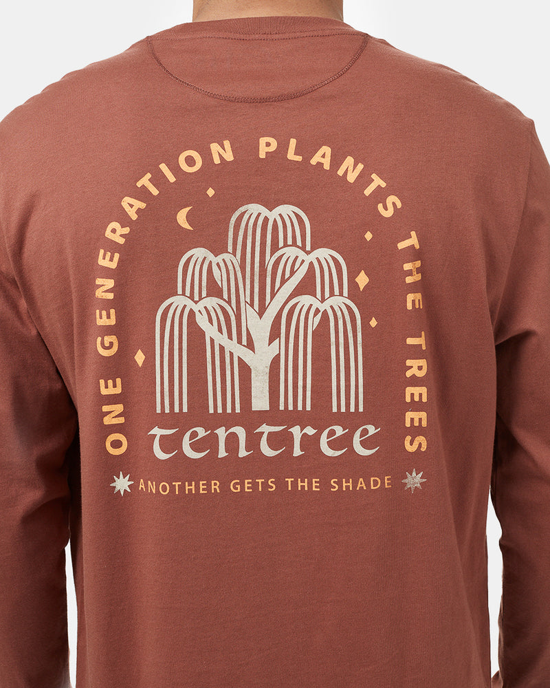Red Organic Cotton Oversized Long Sleeve Top