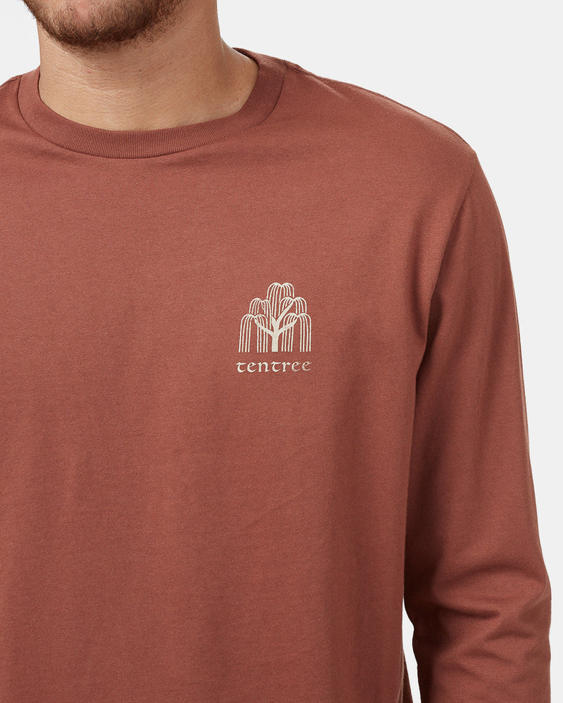 Red Organic Cotton Oversized Long Sleeve Top