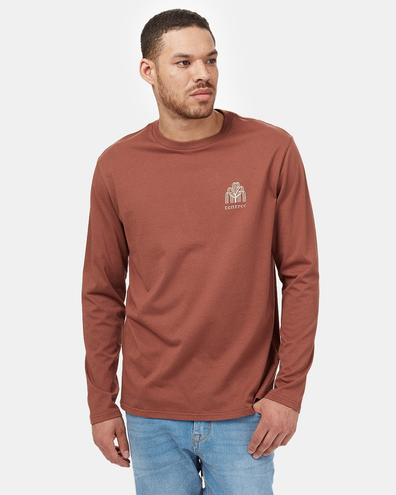 Red Organic Cotton Oversized Long Sleeve Top