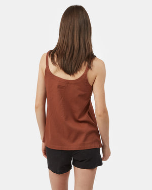 Red Women's Button Front Tank Top