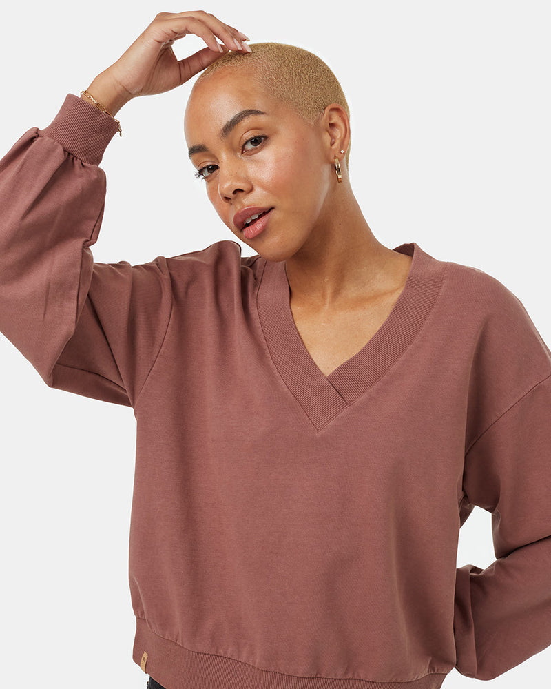 red_cotton_v_neck_sweatshirt_womens