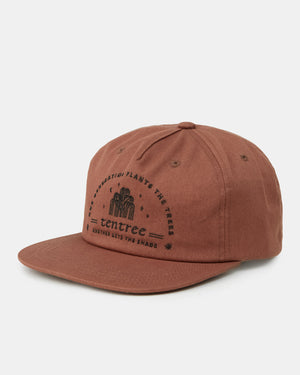 Red Adjustable Organic Cotton Flat-Brim Cap