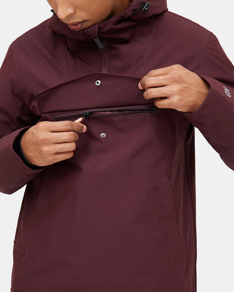 Red Men's Pullover Anorak Rain Jacket