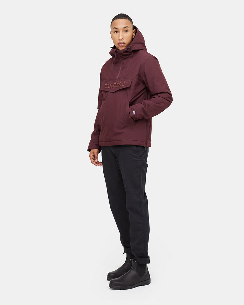 Red Men's Pullover Anorak Rain Jacket