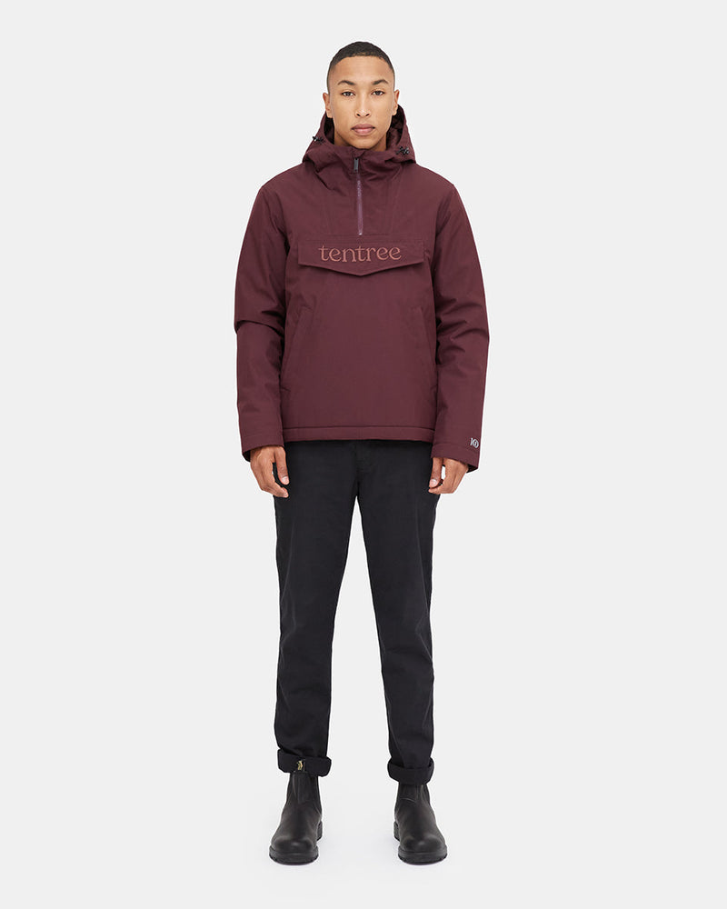 Red Men's Pullover Anorak Rain Jacket