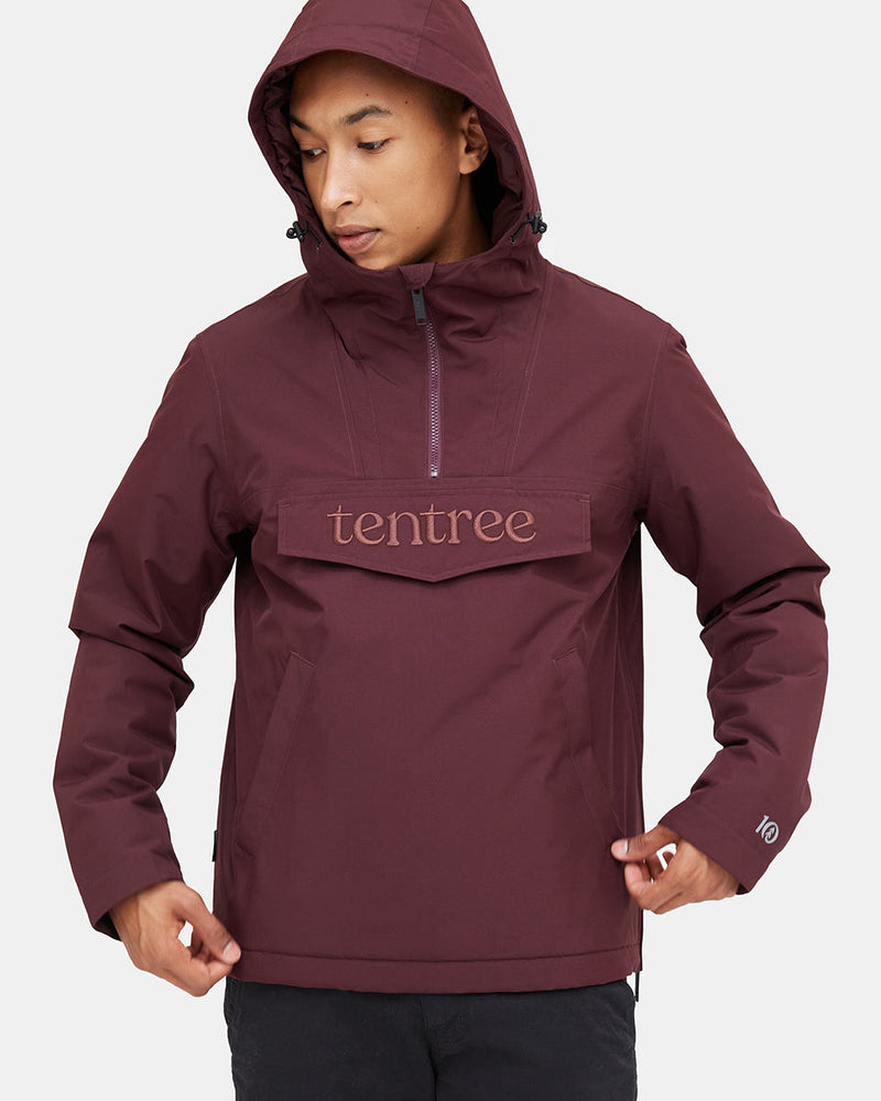 Red Men's Pullover Anorak Rain Jacket