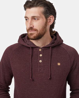 Red Organic Cotton Button Hoodie