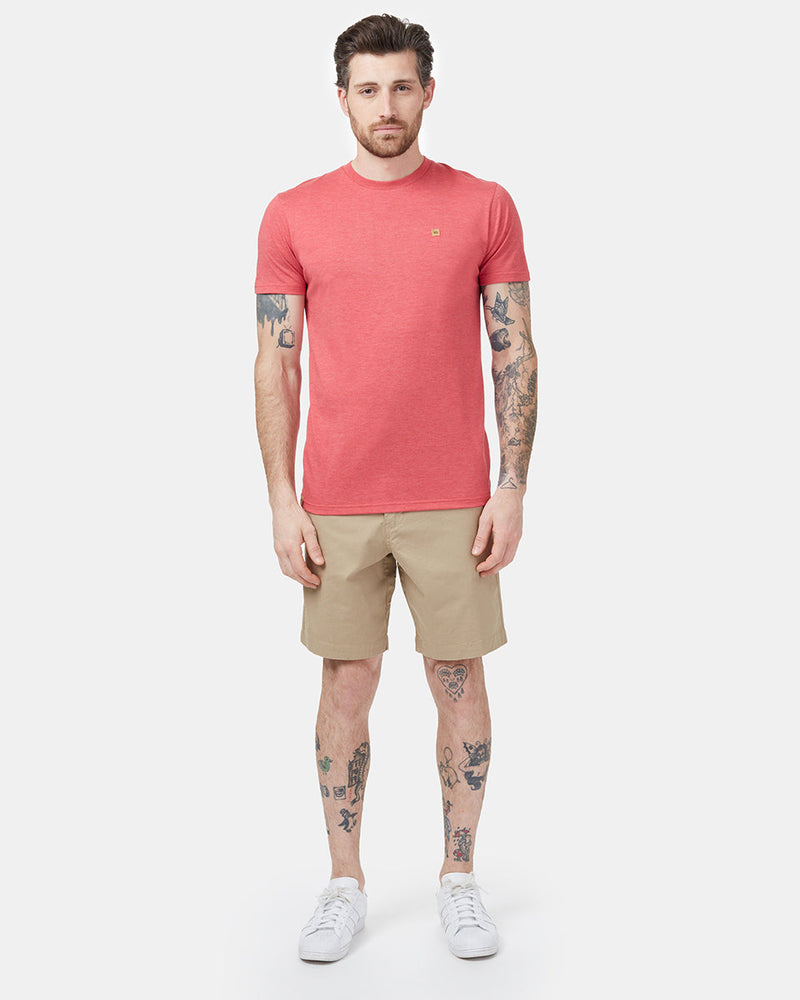 Red Recycled Polyester Crew Neck Tee