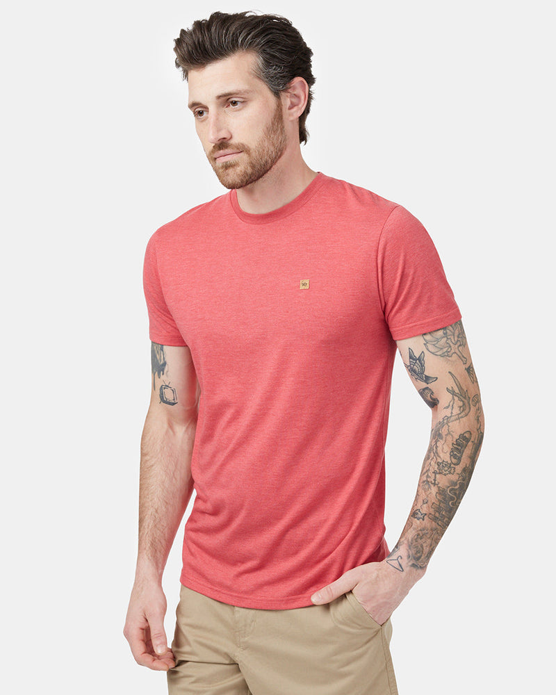 Red Recycled Polyester Crew Neck Tee