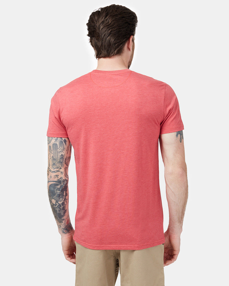 Red Recycled Polyester Crew Neck Tee