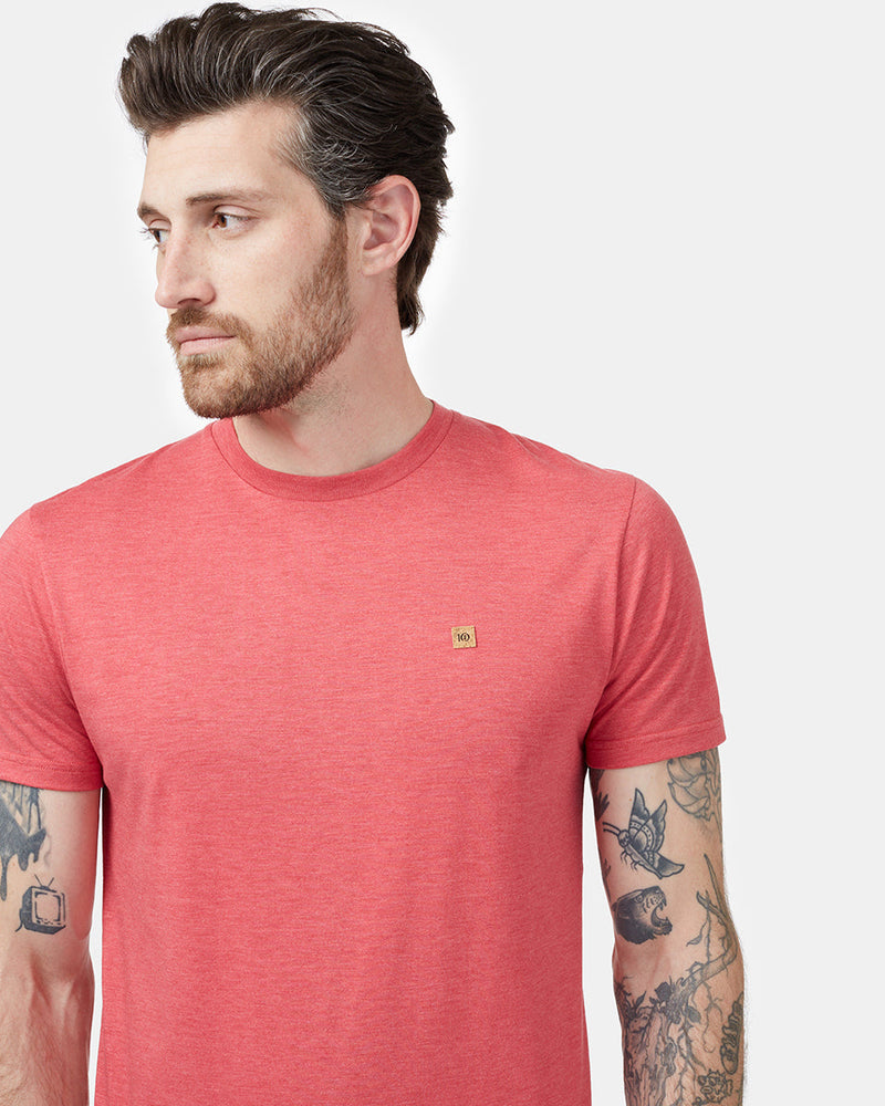 Red Recycled Polyester Crew Neck Tee