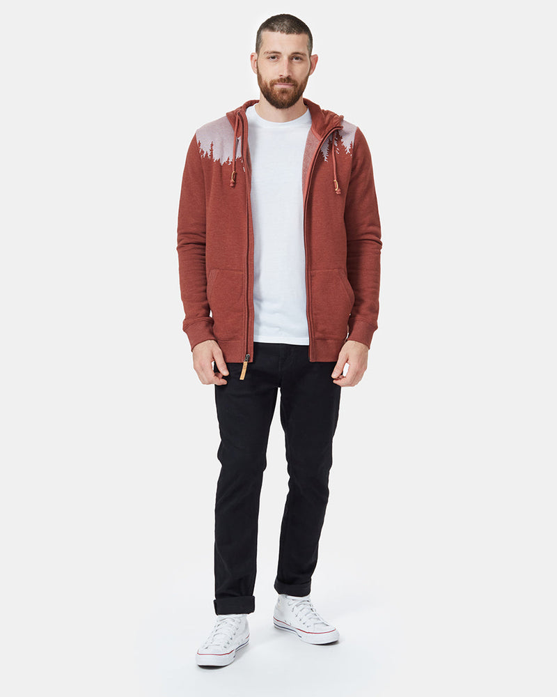 Red Tree Graphic Zip Up Hoodie