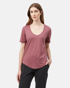 Red V-Neck Short Sleeve T-Shirt