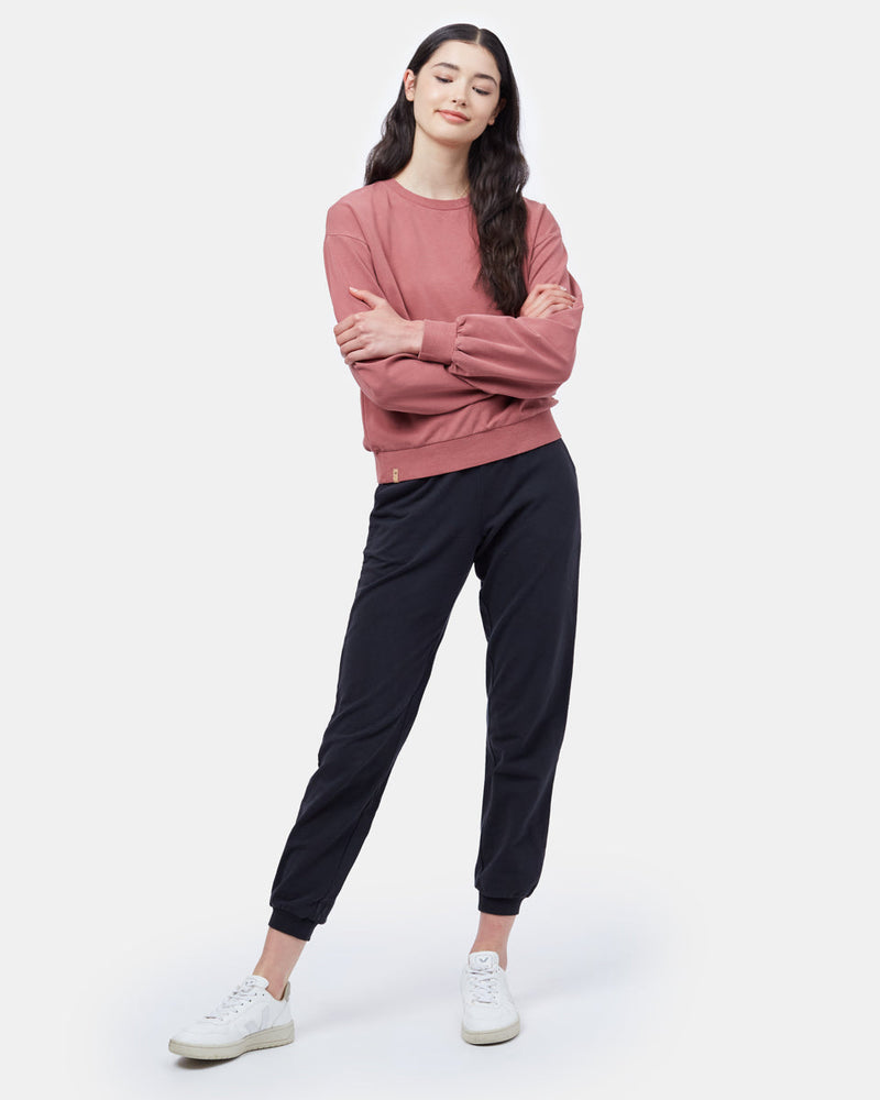 Red Women's Balloon Sleeve Pullover