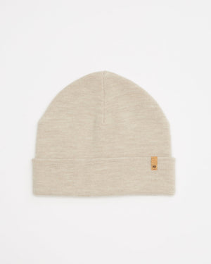 Gray,White Merino Wool Toque Hat