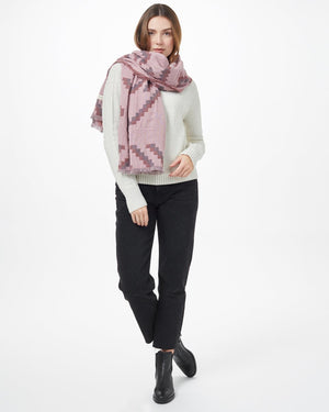 Gray,Pink Organic Cotton Pattern Blanket Scarf