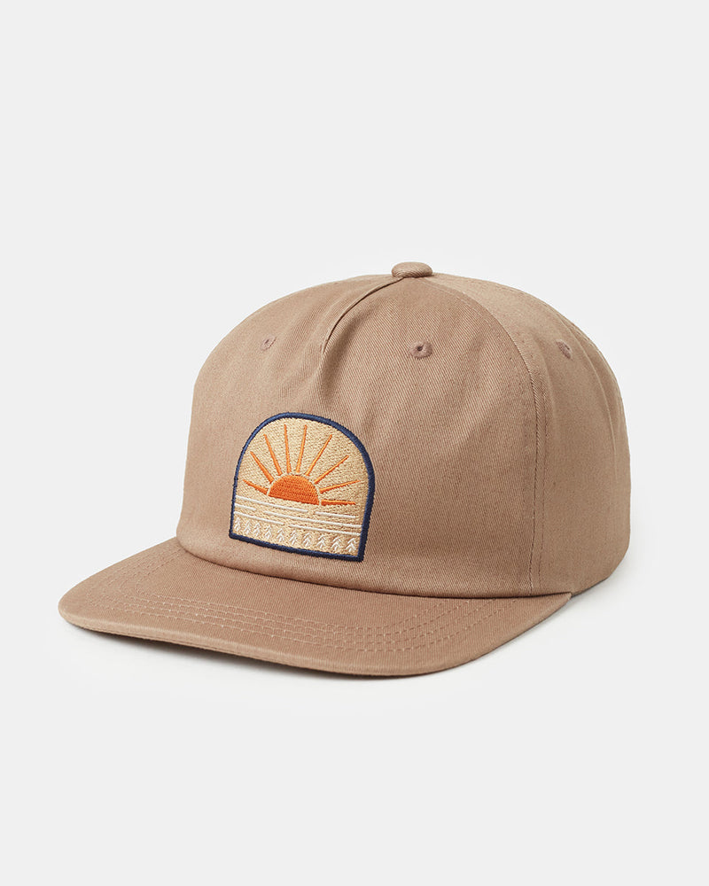 Brown-Organic-Cotton-Graphic-Flat-Brim-Hat