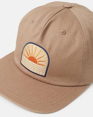 Brown-Organic-Cotton-Graphic-Flat-Brim-Hat