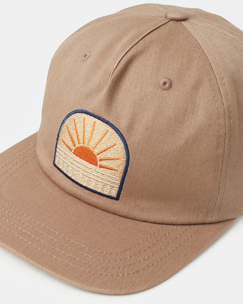 Brown-Organic-Cotton-Graphic-Flat-Brim-Hat