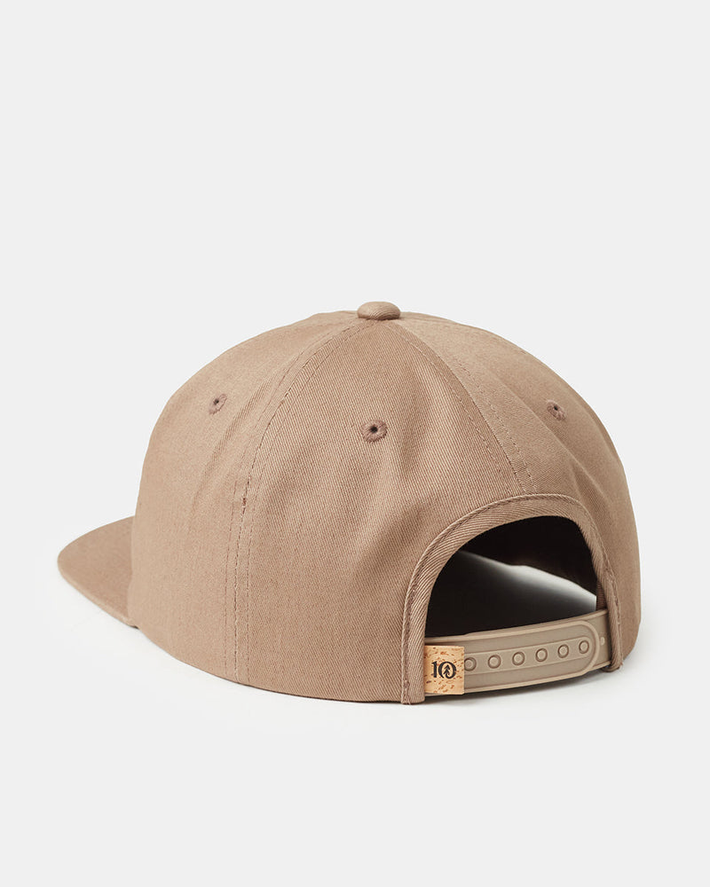 Brown-Organic-Cotton-Graphic-Flat-Brim-Hat