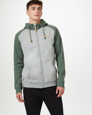 Green,Gray Men's Eco-Friendly Zip-Up Hoodie