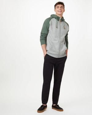 Green,Gray Men's Eco-Friendly Zip-Up Hoodie