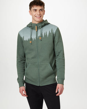 Green Tree Graphic Zip Up Hoodie