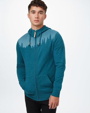 Blue Tree Graphic Zip Up Hoodie