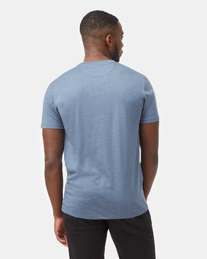 Blue Recycled Polyester Crew Neck Tee