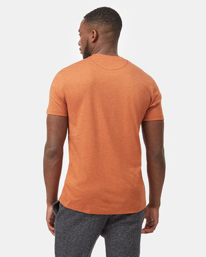 Orange Recycled Polyester Crew Neck Tee