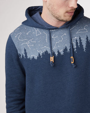 Blue Tree Graphic Hooded Pullover